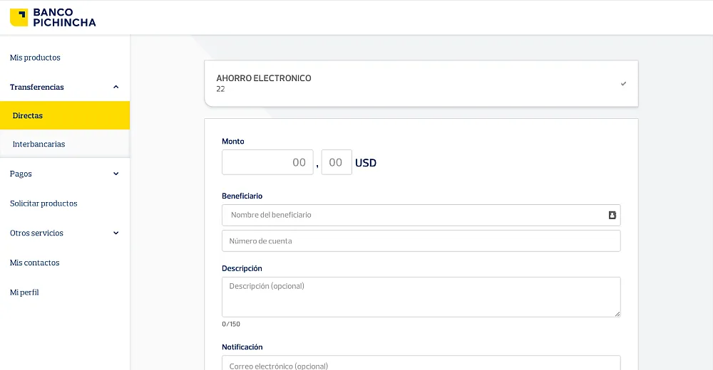 Transferencias directas e interbancarias en Banca Web Transferencias directas e interbancarias en Banca Web